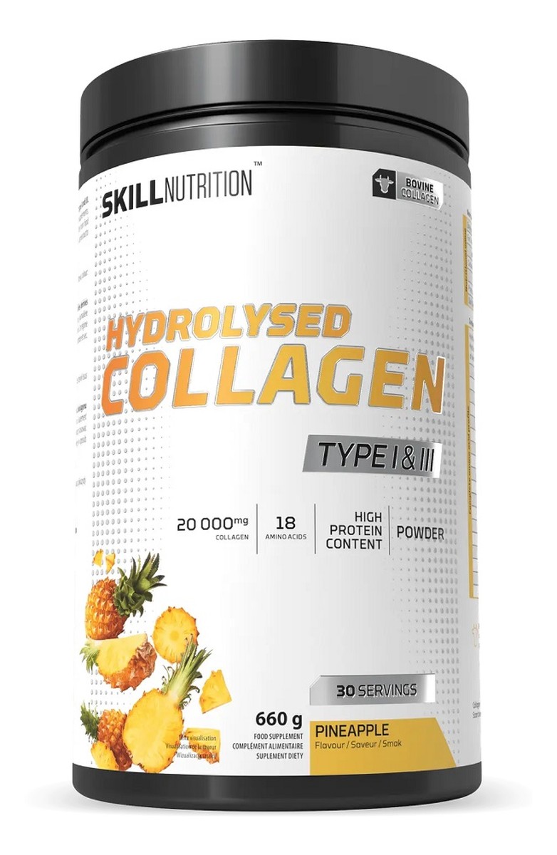 Hydrolysed collagen type i iii suplement diety w proszku pineapple
