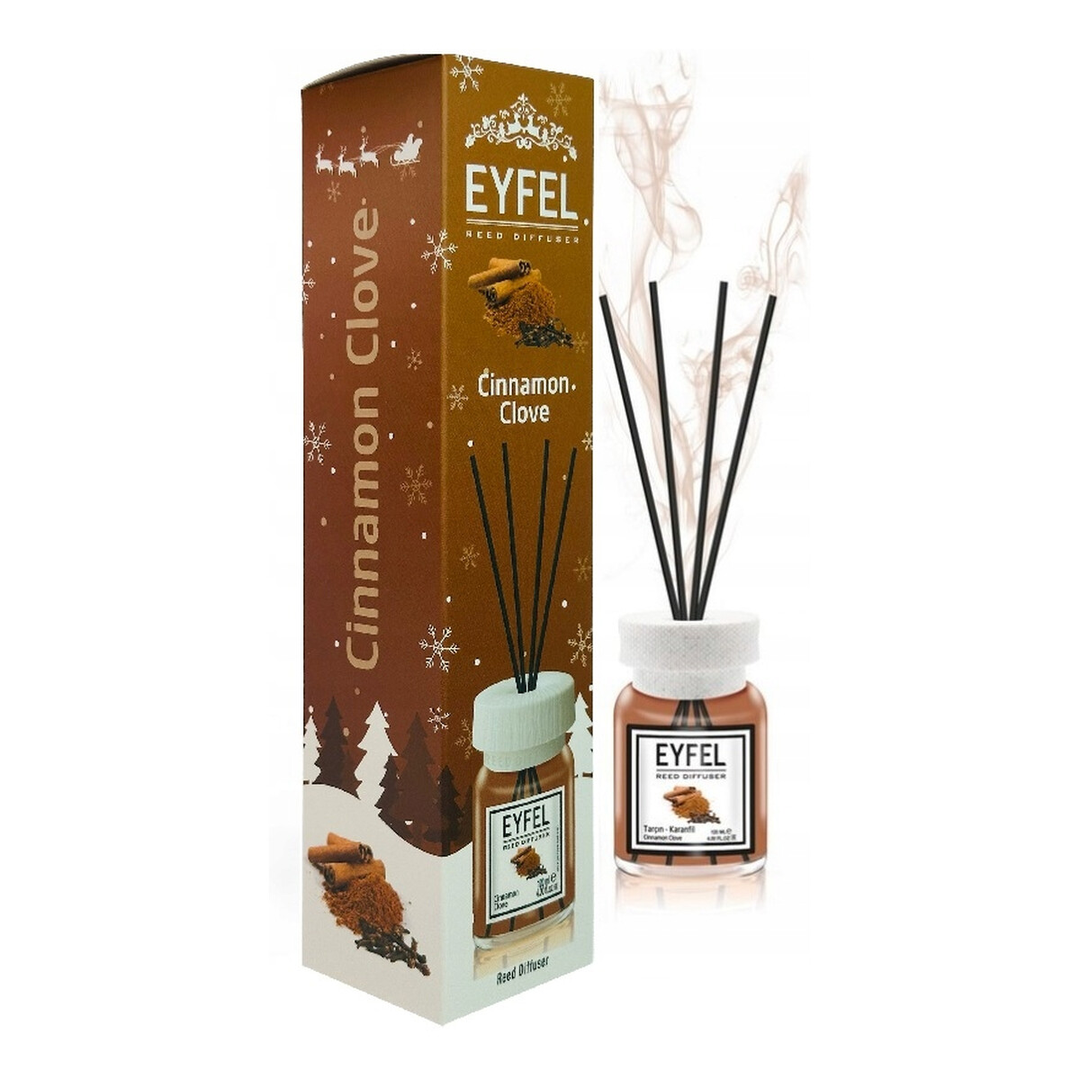 Eyfel Dyfuzor zapachowy z patyczkami Cynamon i Goździki 120ml
