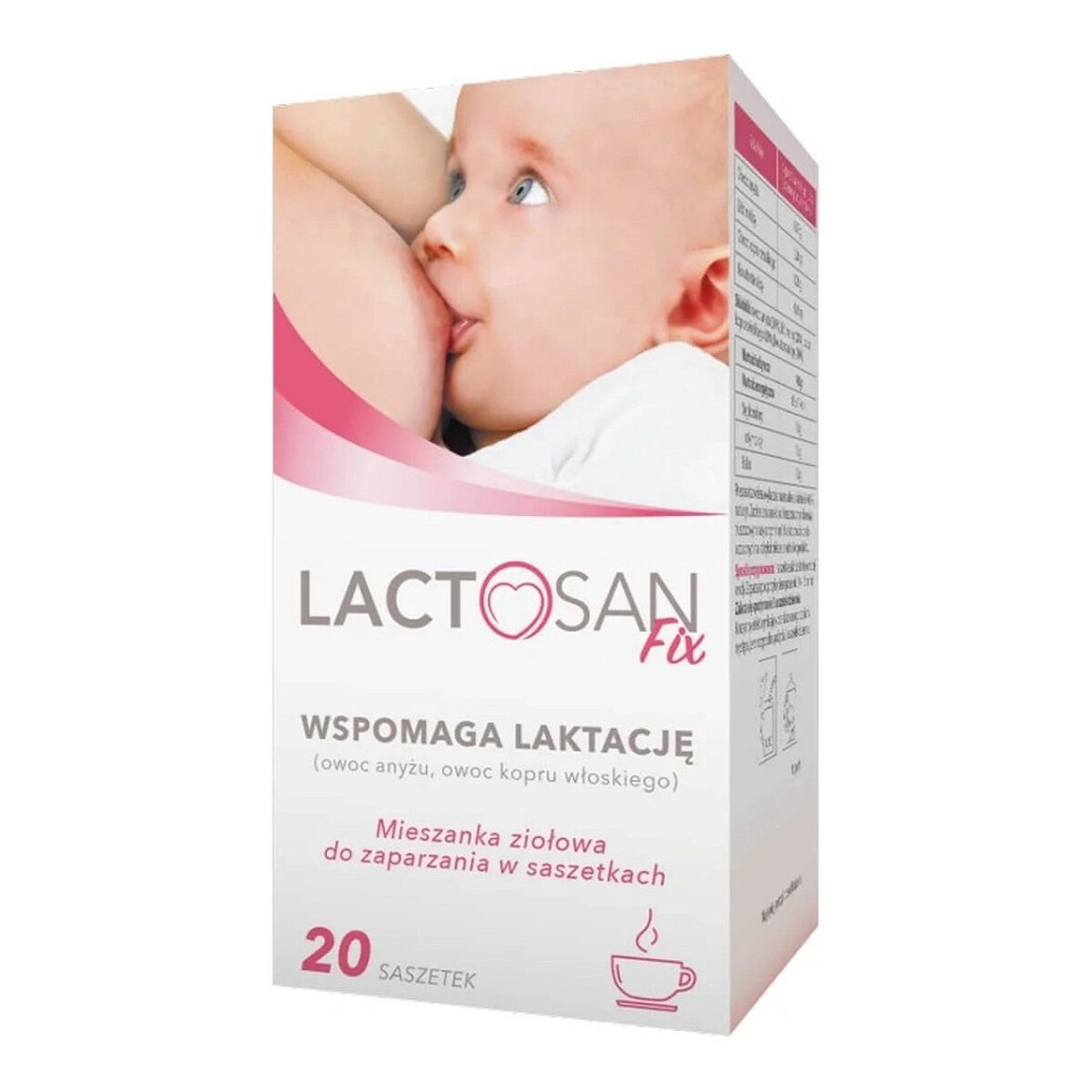 Lactosan Fix mieszanka ziołowa wspomagająca laktację suplement diety 20 saszetek