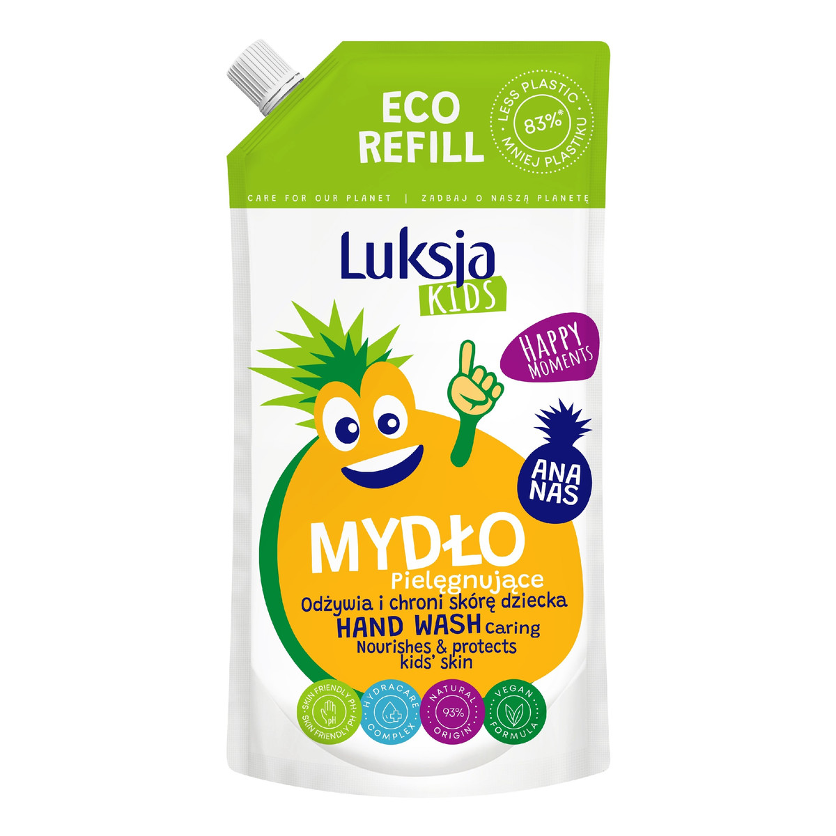 Luksja Kids Pielęgnujące Mydło w płynie dla dzieci - Ananas zapas 500ml