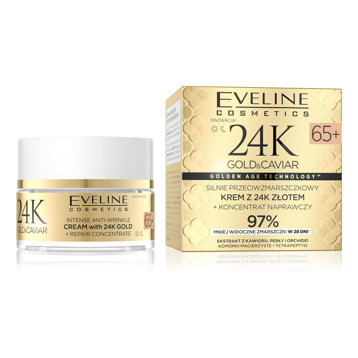 Eveline 24k gold&caviar Krem 65+ dzień/noc 50ml