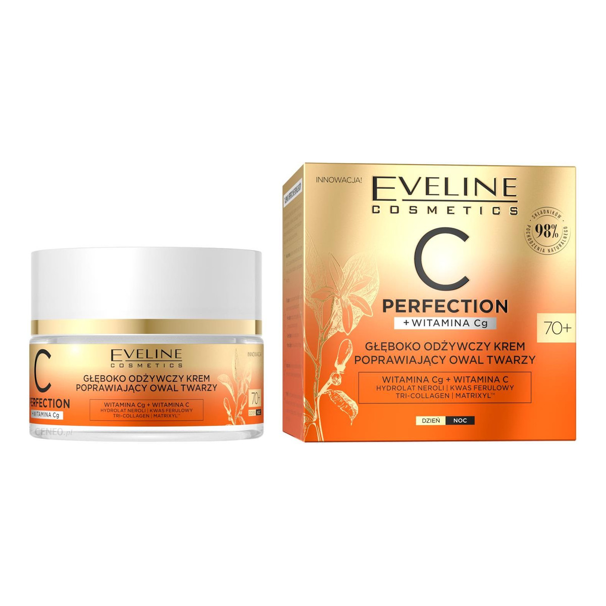 Eveline C PERFECTION Głęboko Odżywczy Krem poprawiający owal twarzy 70+ na dzień i noc 50ml