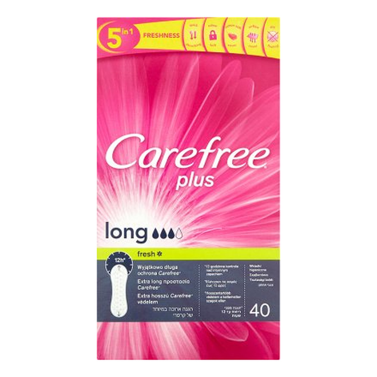 Carefree Plus Long Fresh Wkładki Higieniczne 40szt.