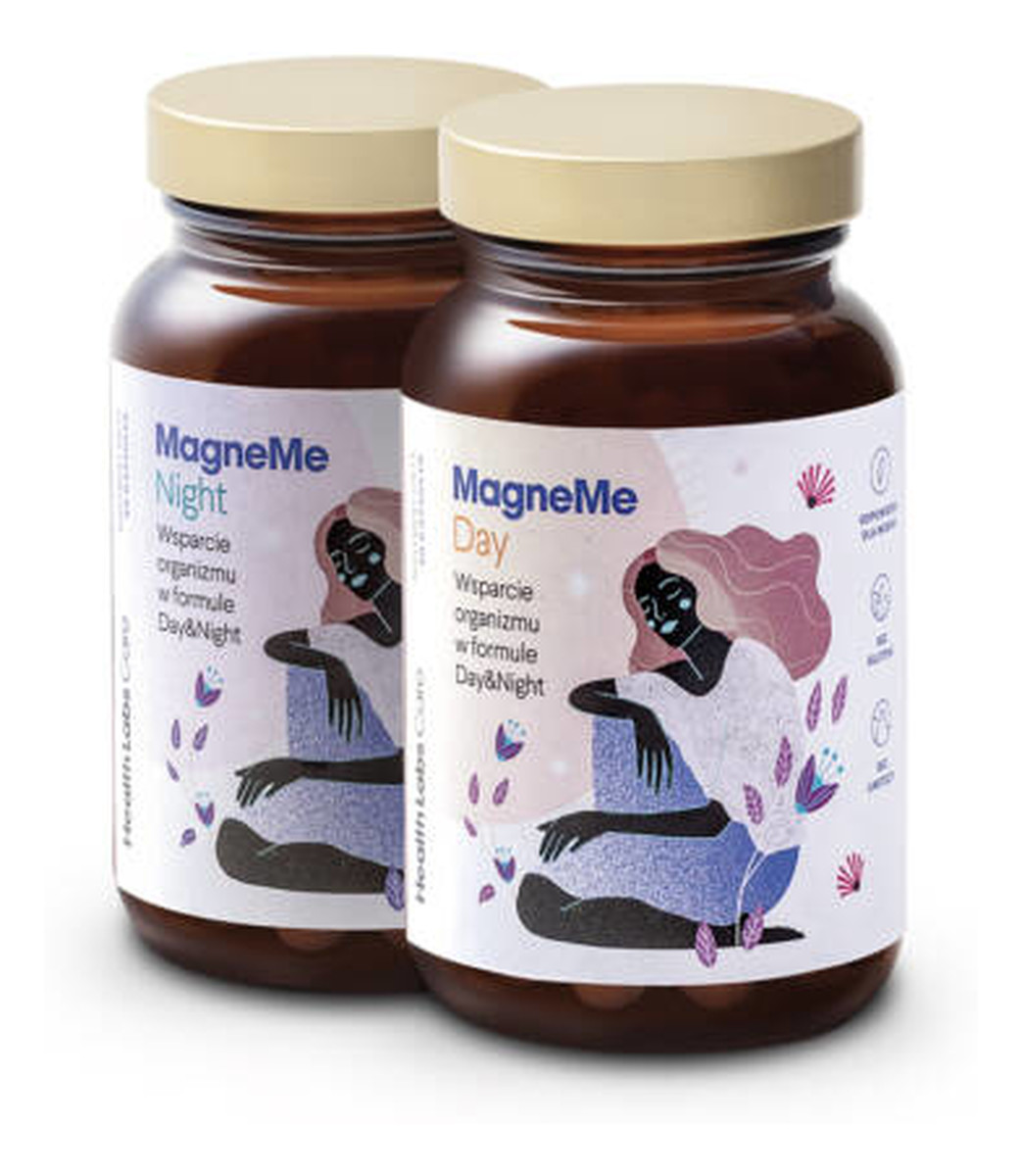 Magneme day&night połączenie czterech form magnezu i witaminy b6 suplement diety 120 kapsułek
