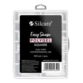 Easy shape polygel formy do akrylożelu clear dual square 100szt.