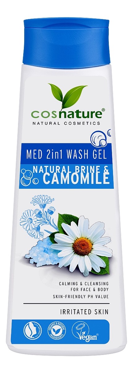 Naturalny żel oczyszczający do twarzy i ciała z solanką i rumiankiem 2w1