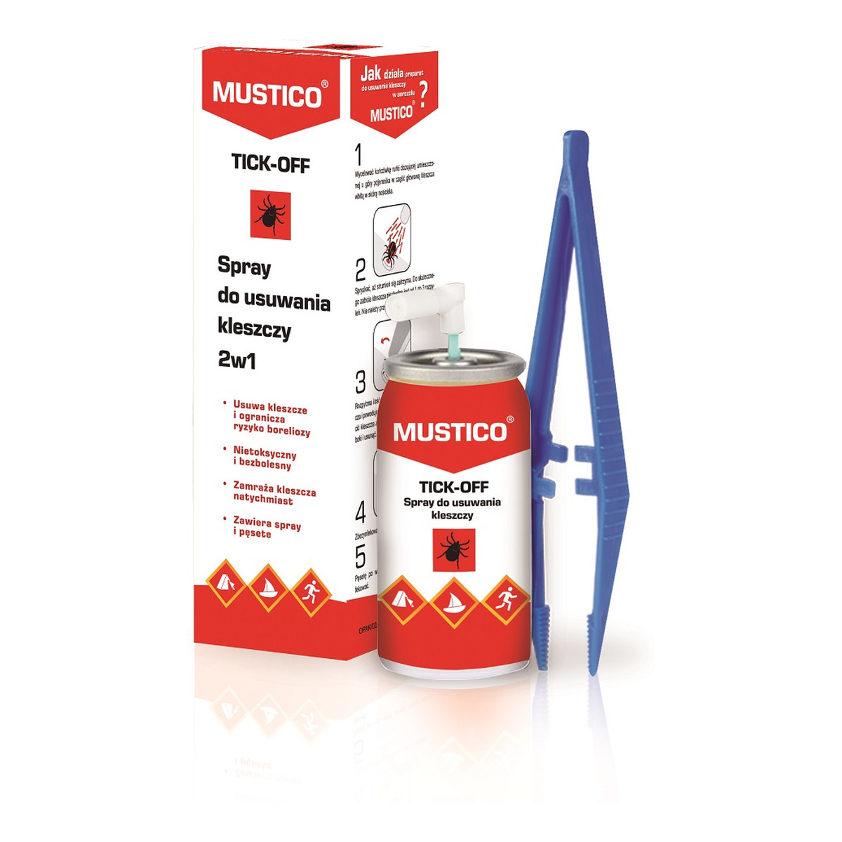 Mustico Tick-Off spray do bezpiecznego usuwania kleszczy 2w1 11g