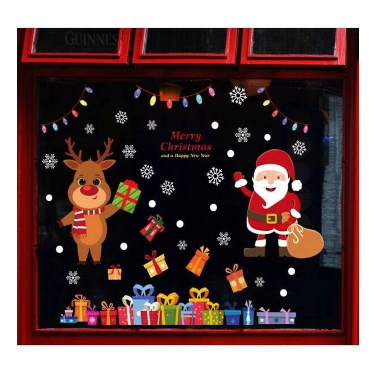 Ecarla Naklejki świąteczne na okno Boże Narodzenie