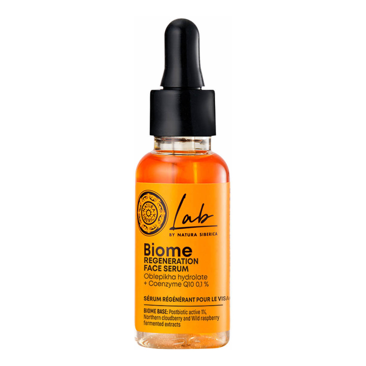 Natura Siberica Lab Biome Regenerujące serum do twarzy z hydrolatem z rokitnika i koenzymem Q10 0,1% 30ml