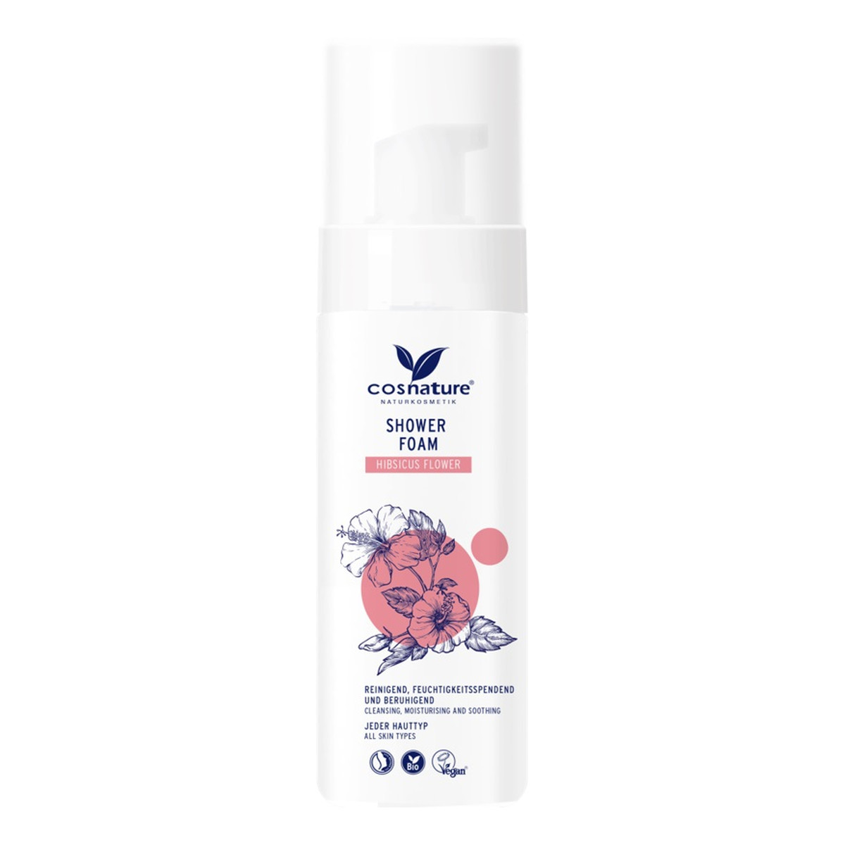 Cosnature Shower Foam naturalna pianka pod prysznic z kwiatem hibiskusa 150ml