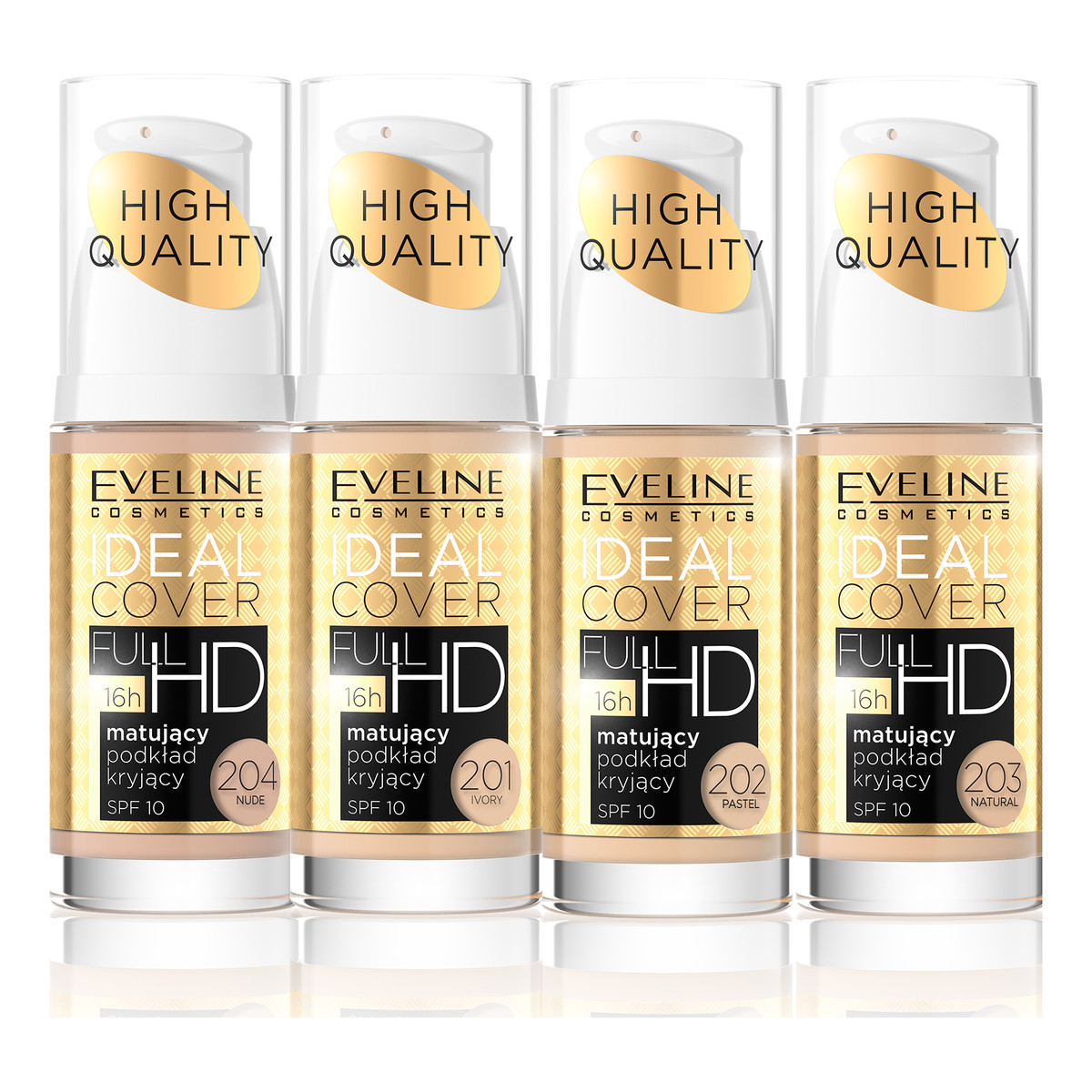 Eveline Ideal Cover Full HD Matujący Podkład Kryjący SPF 10 30ml