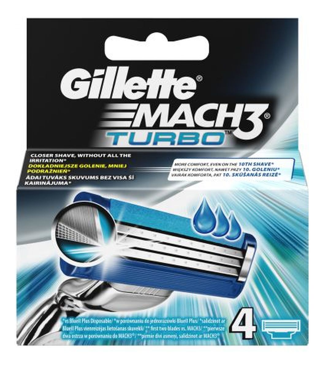 Gillette Mach 3 Turbo Wkłady 4 szt.