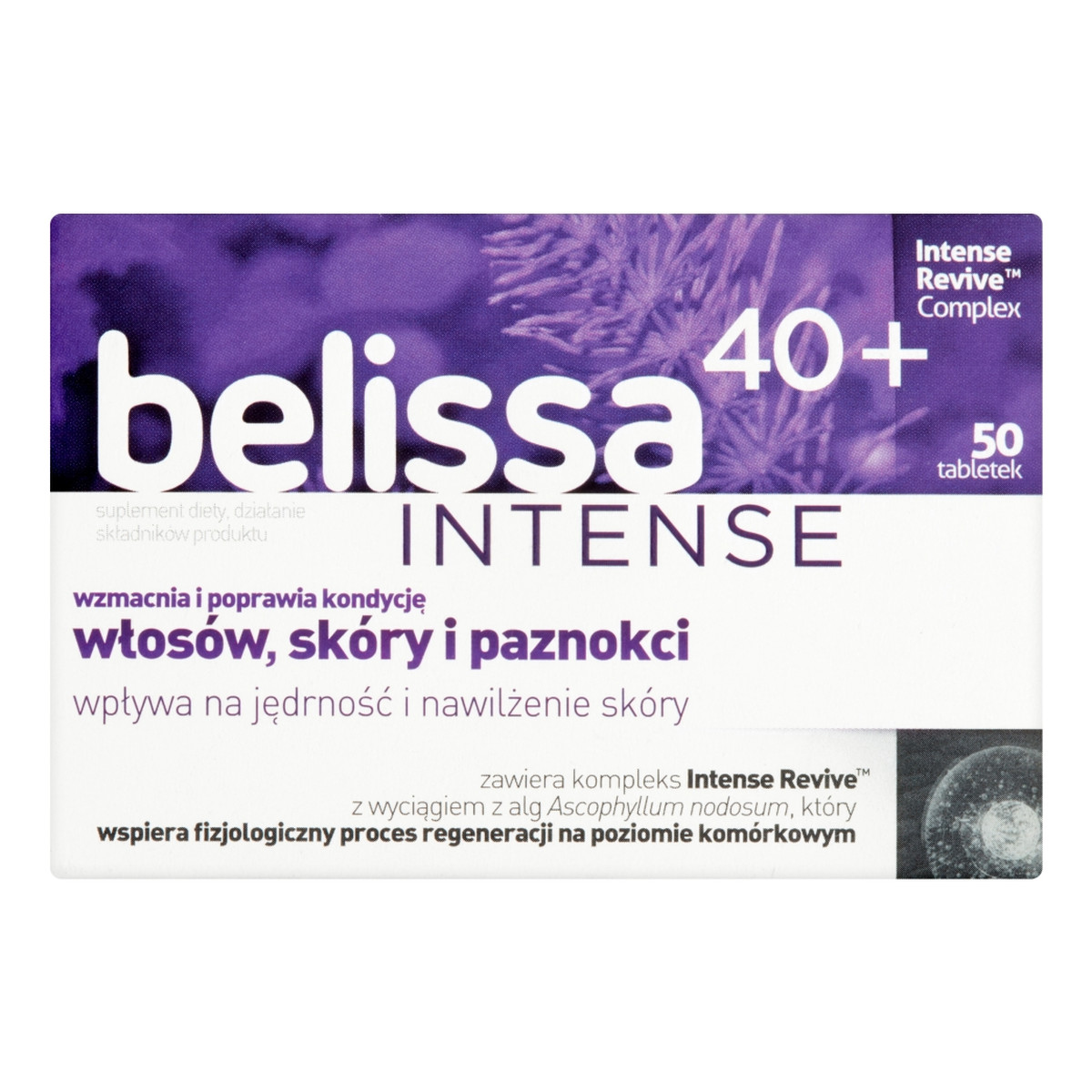 Belissa Intense 40+ suplement diety wzmacniający włosy skórę i paznokcie 50 tabletek