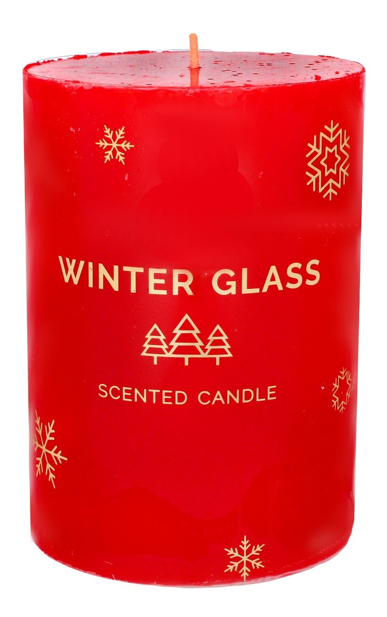 Świeca zapachowa Winter Glass czerwona - walec