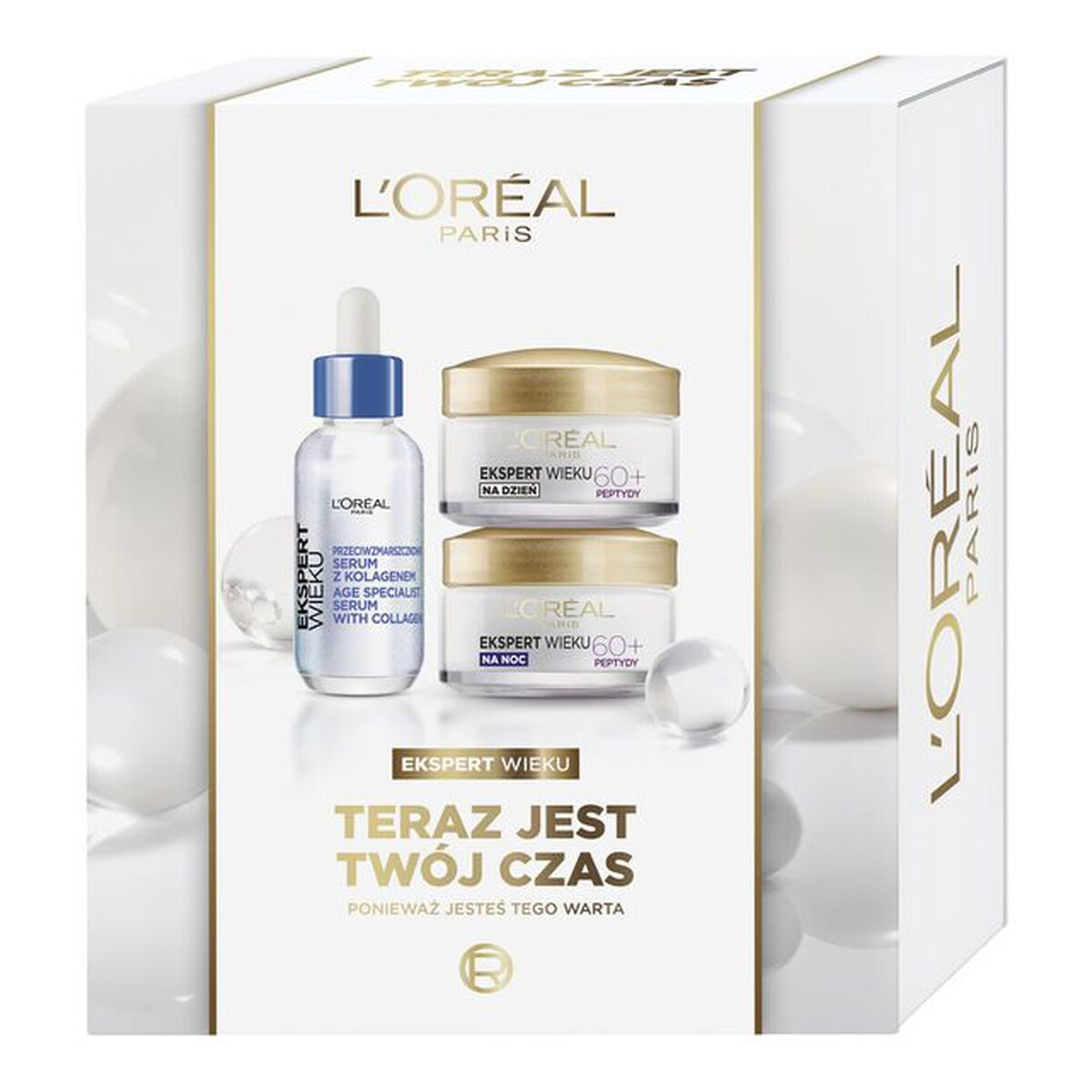 Loreal Ekspert Wieku 60+ Zestaw serum do twarzy krem na dzień krem na noc 50ml