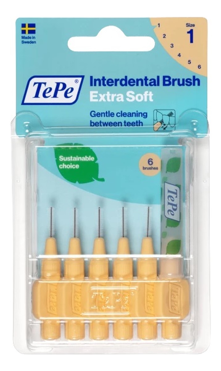 Extra soft szczoteczki do przestrzeni międzyzębowych 0.45mm jasnopomarańczowe 6szt
