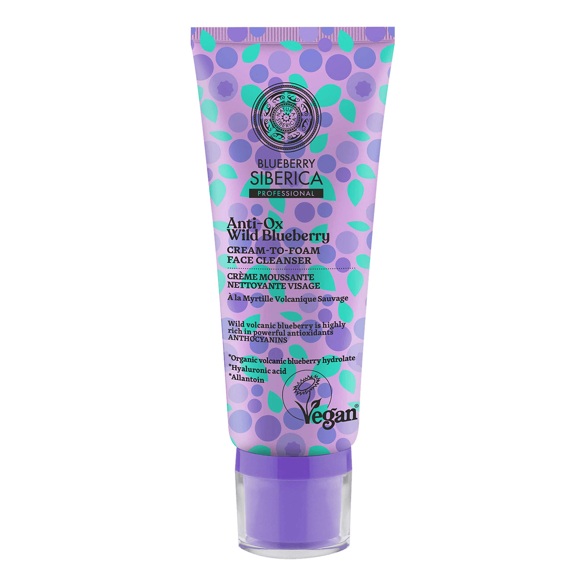 Natura Siberica BLUEBERRY SIBERICA Wegańska, kremowa pianka oczyszczająca do twarzy 100ml