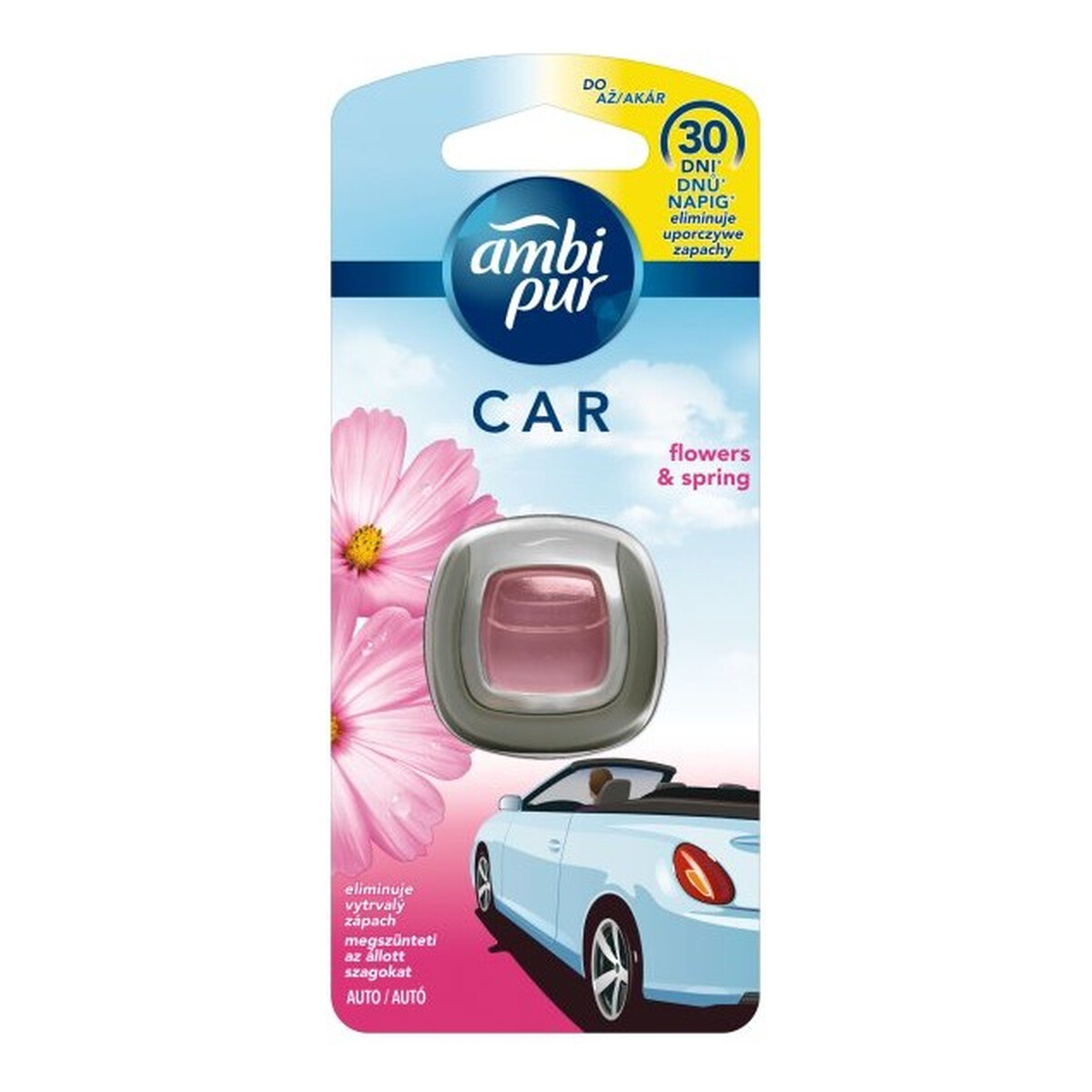 Ambi Pur Car Flowers & Spring Samochodowy odświeżacz powietrza z uchwytem 2ml