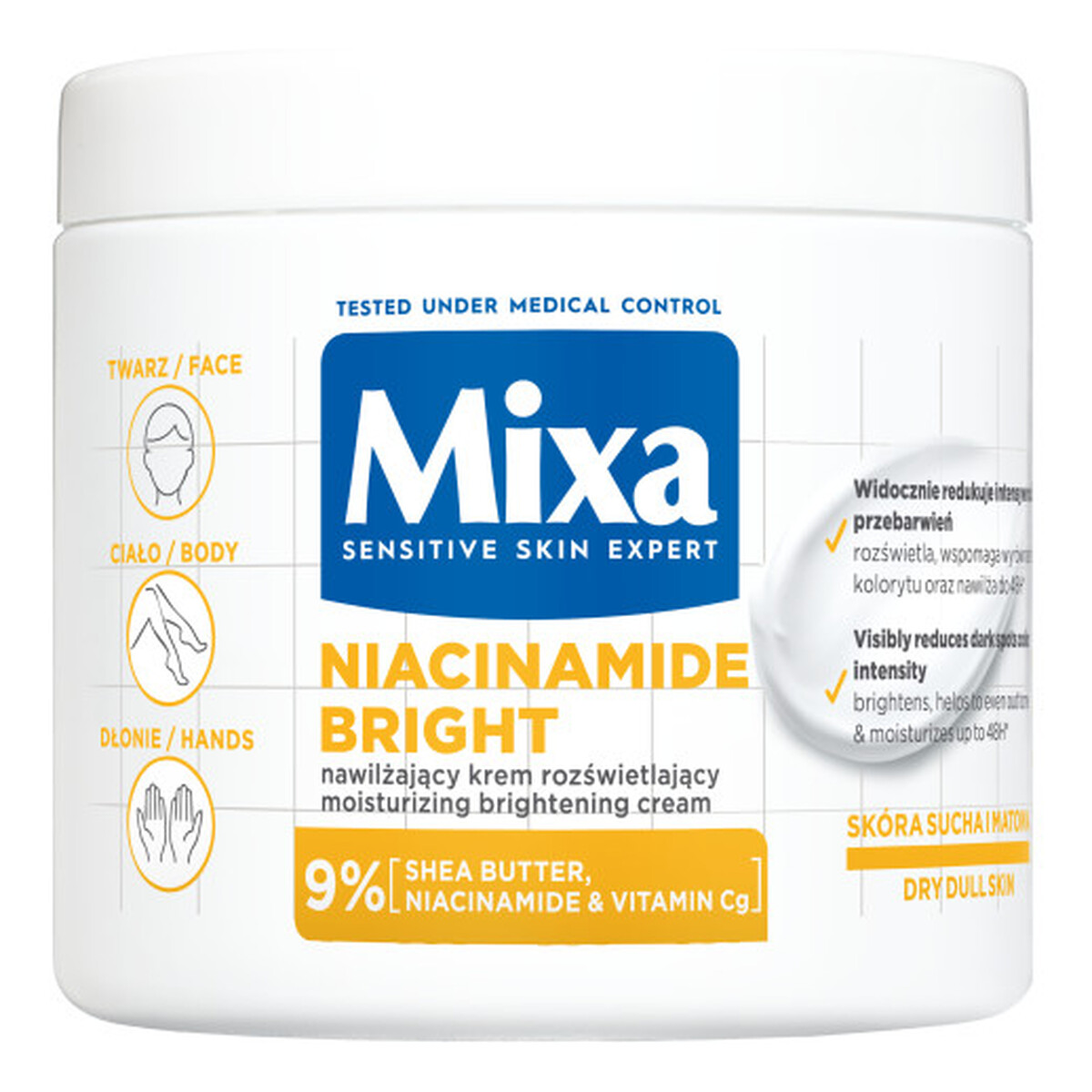 Mixa Niacinamide Bright nawilżający Krem rozświetlający 400ml