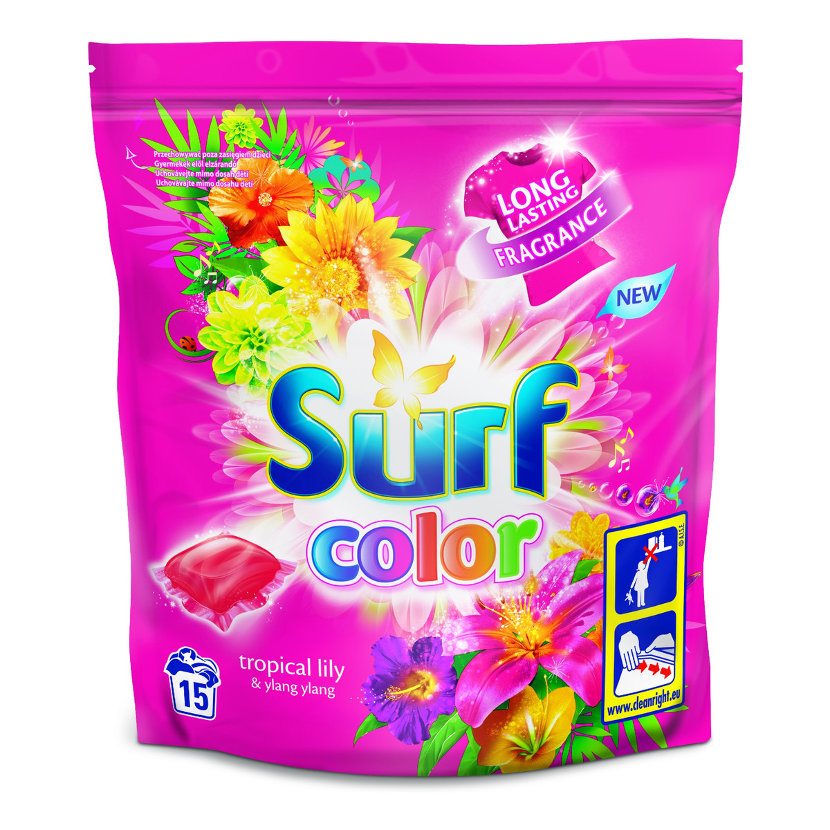 Surf Color Kapsułki do prania Tropikalna Lilia & Ylang Ylang 1 op. 15 szt.