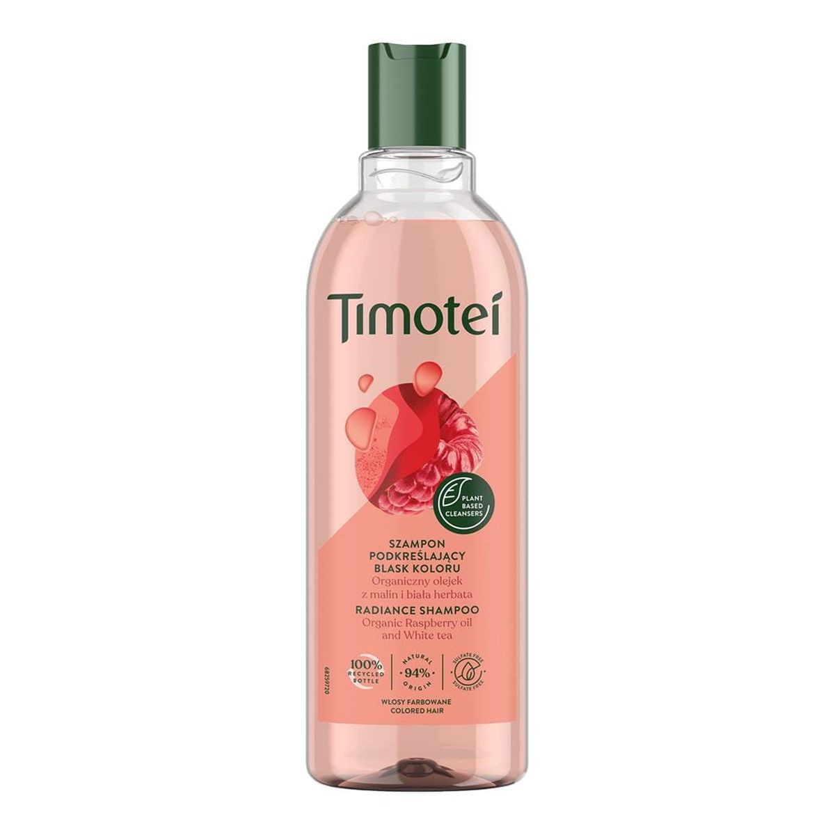 Timotei Radiance Szampon Podkreślający Blask Koloru Olejek z malin i biała herbata 5x400ml