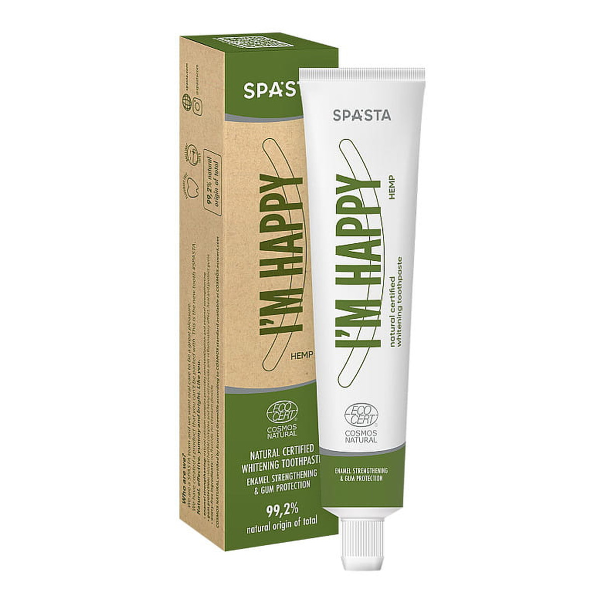 Spasta Naturalna wybielająca pasta I'M Happy Wzmocnienie szkliwa i ochrona dziąseł 75ml