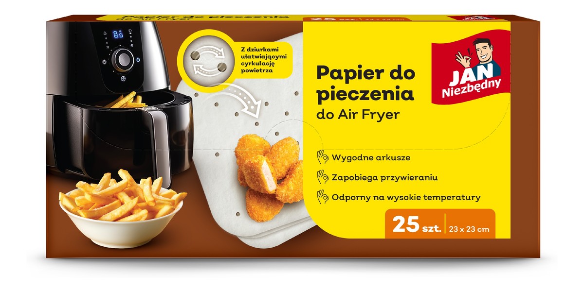 Papier do pieczenia do airfryer-25 sztuk