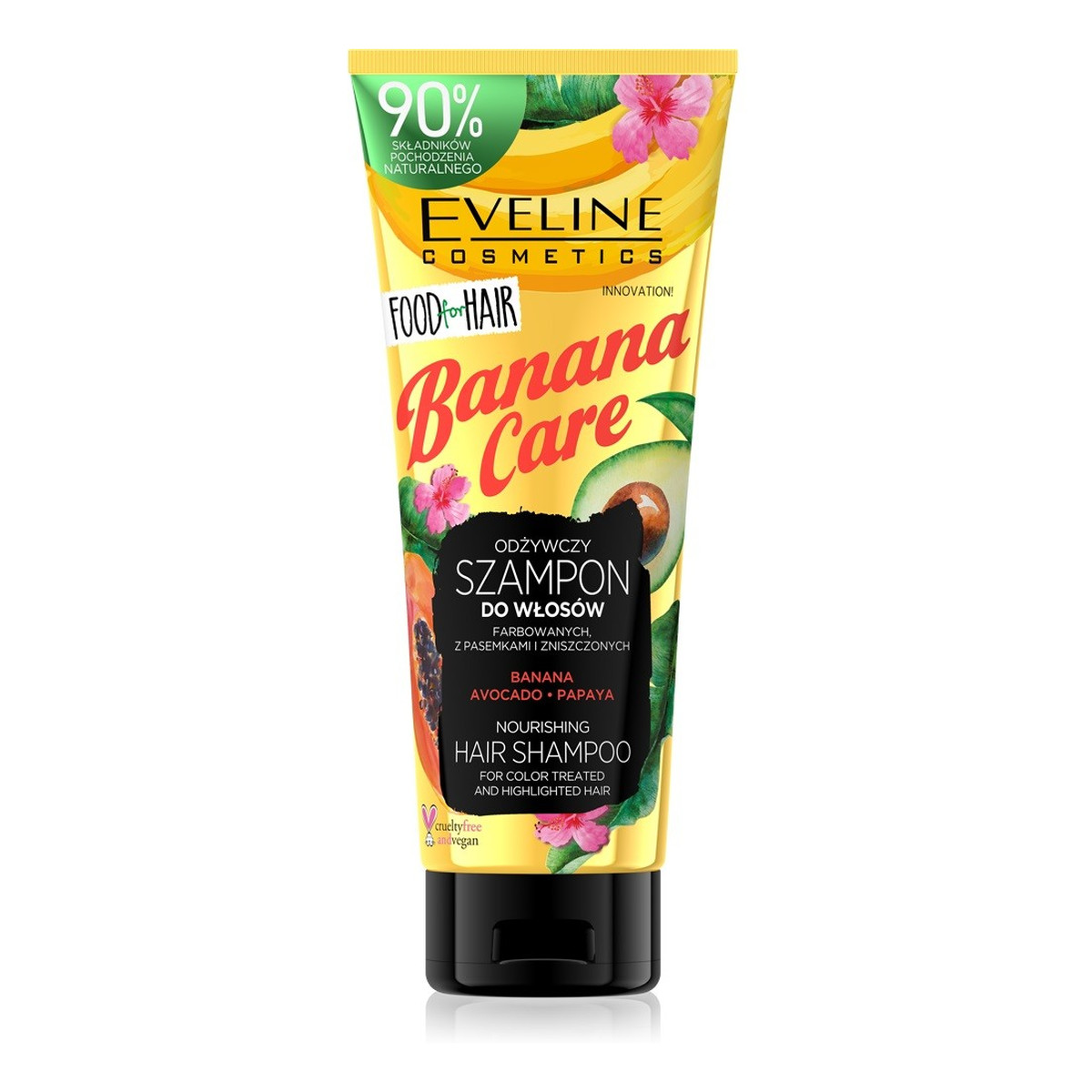 Eveline Food for Hair Banana Care Szampon do włosów farbowanych ochrona koloru i odżywienie 250ml
