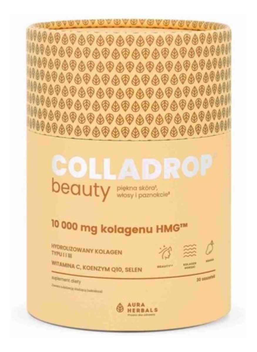 Colladrop beauty kolagen hmg™ 10000 mg piękna skóra włosy i paznokcie 30 saszetek