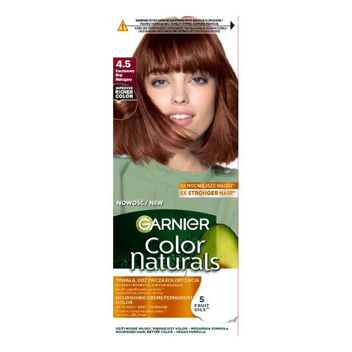 Garnier Color naturals odżywcza farba do włosów 4.5 kasztanowy brąz