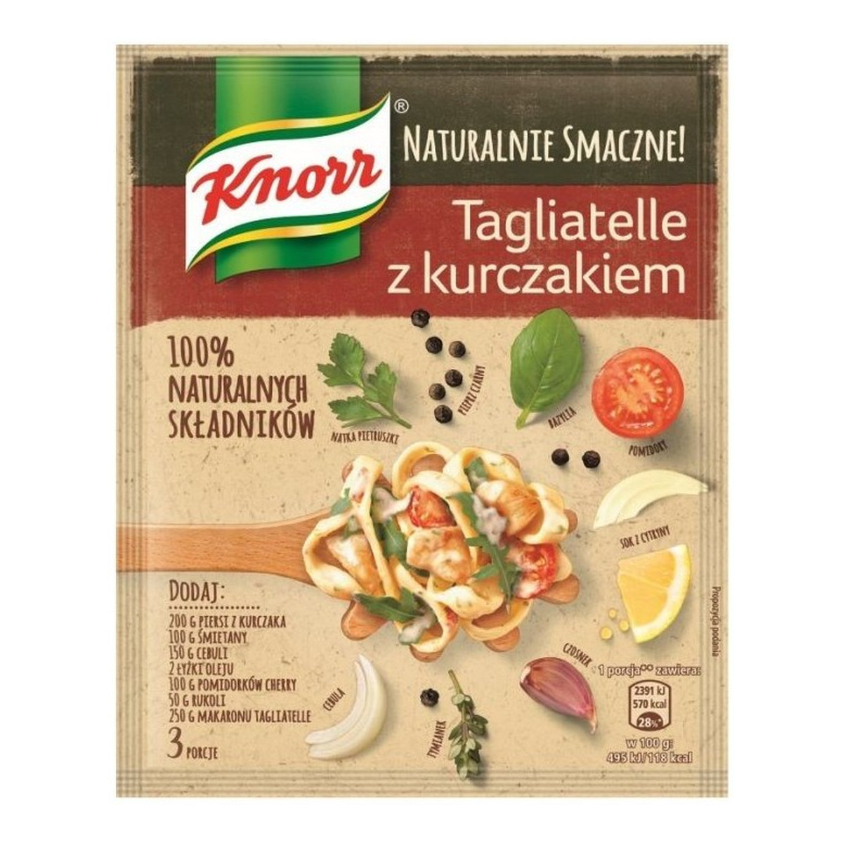 Knorr Naturalnie Smaczne! tagliatelle z kurczakiem 39g