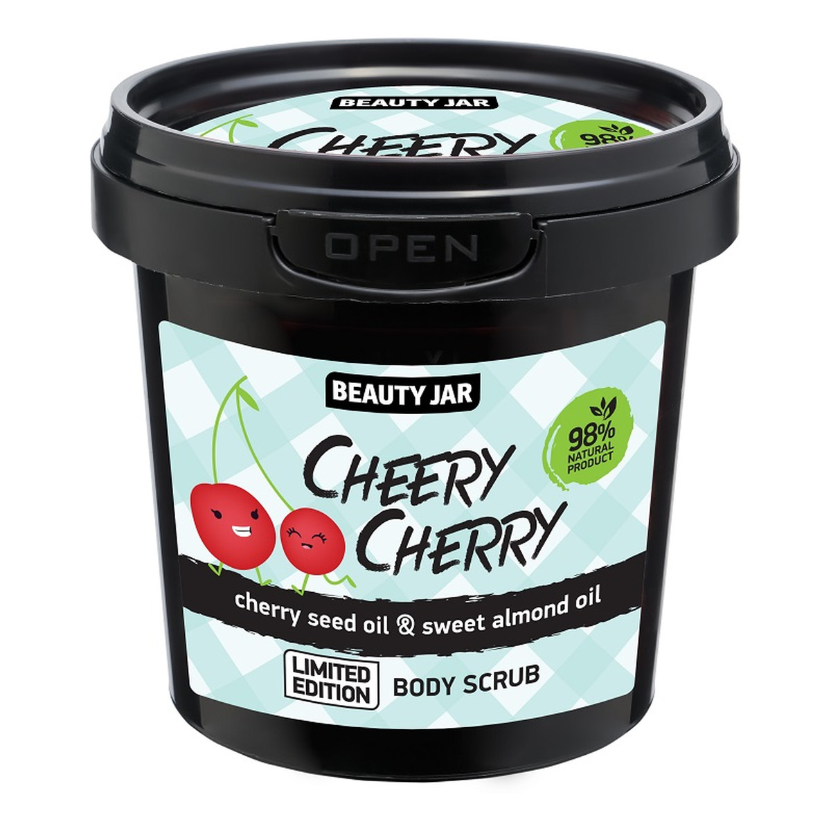 Beauty Jar Cherry cherry peeling do ciała z olejkiem z pestek wiśni i olejkiem ze słodkich migdałów 200g