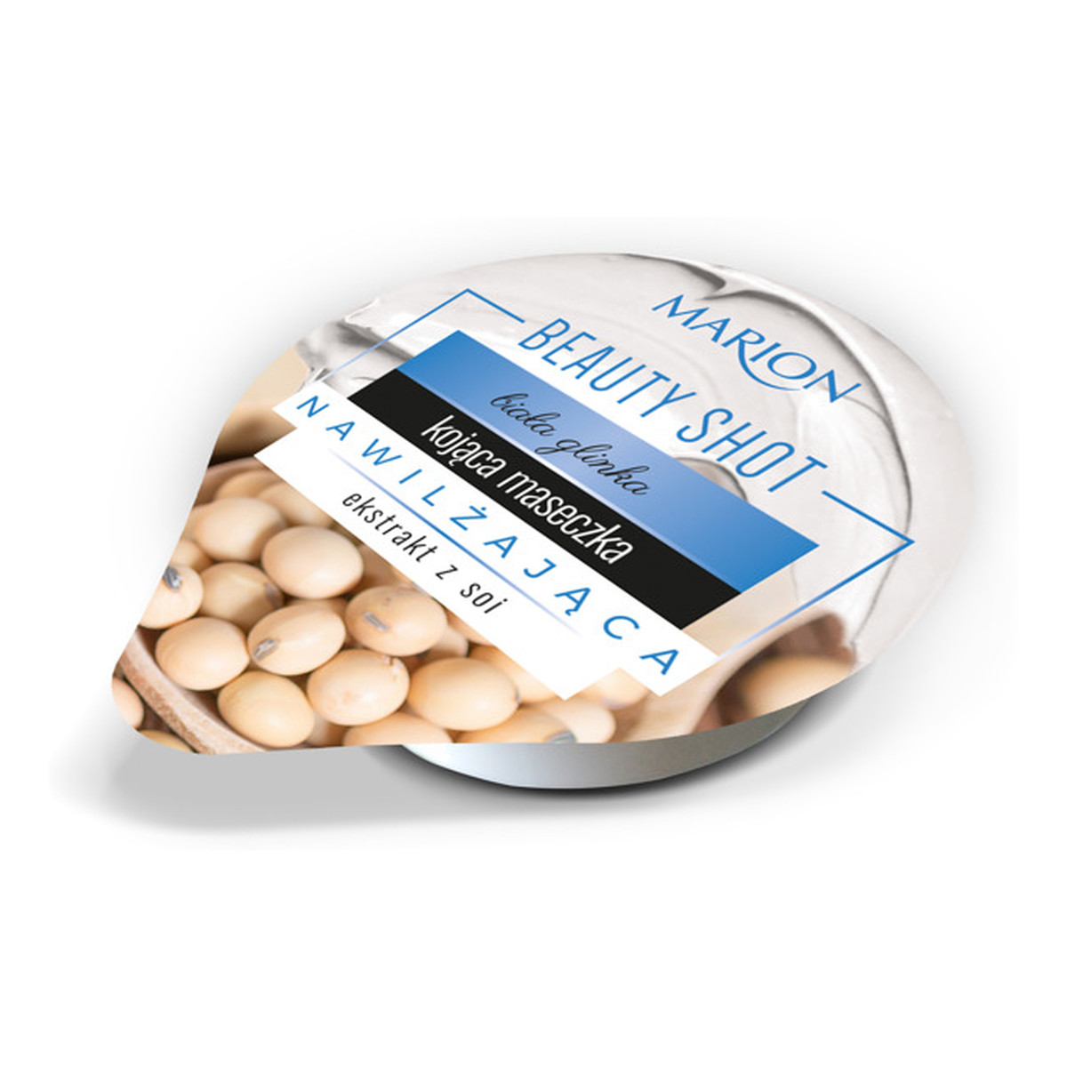 Marion Beauty Shot Maseczka do cery suchej kojąca i nawilżająca z białą glinką kapsułka 10ml