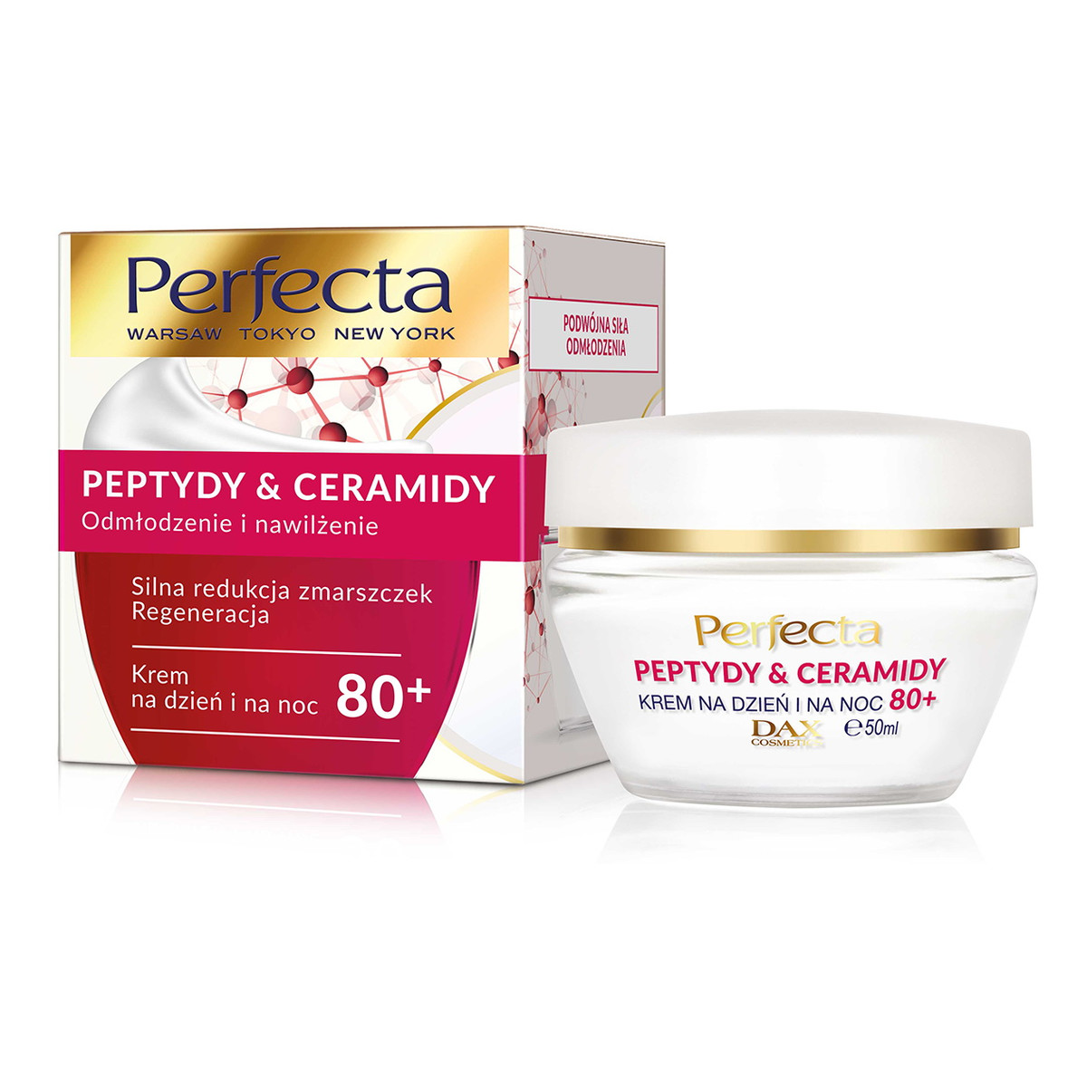 Perfecta Peptydy & Ceramidy 80+ krem do twarzy silna redukcja zmarszczek i regeneracja na dzień i na noc 50ml