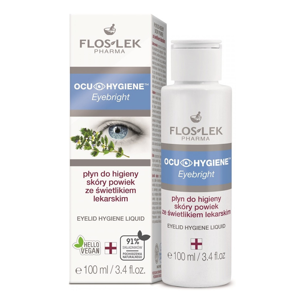 FlosLek Pharma Ocu Hygiene Płyn do higieny skóry powiek ze świetlikiem 100ml