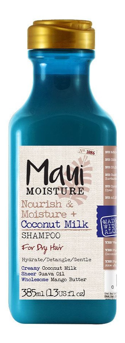 Nourish & moisture + coconut milk shampoo szampon do włosów suchych z mleczkiem kokosowym