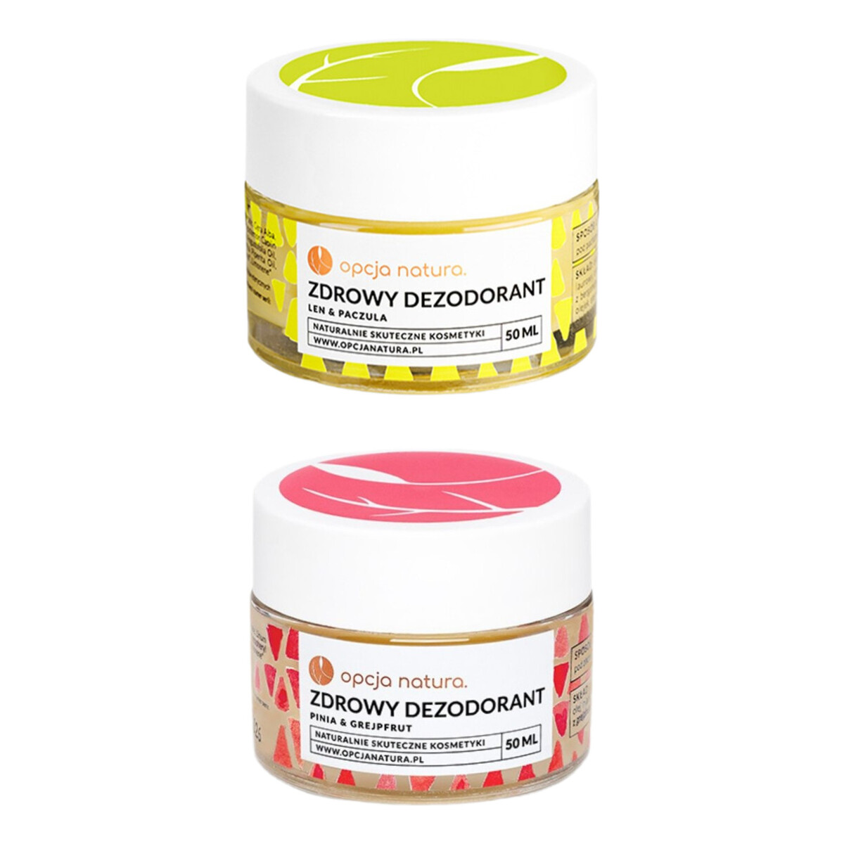 Opcja Natura Zdrowy Dezodorant len paczula + pinia grejpfrut 2x50ml