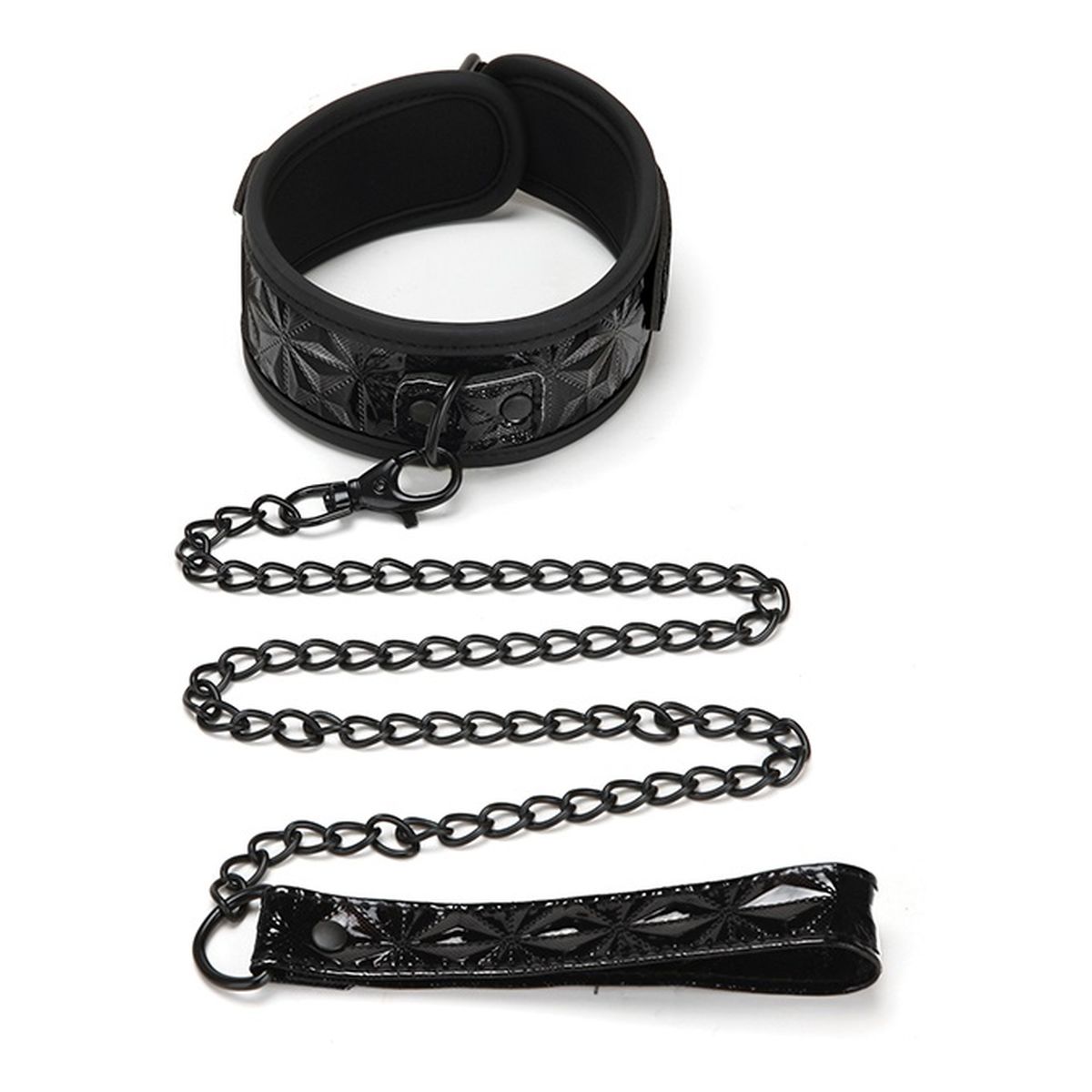 Whipsmart Diamond collar and leash obroża ze smyczą black
