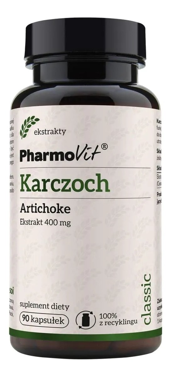 Karczoch Artichoke 4:1 400 mg suplement diety 90 kapsułek