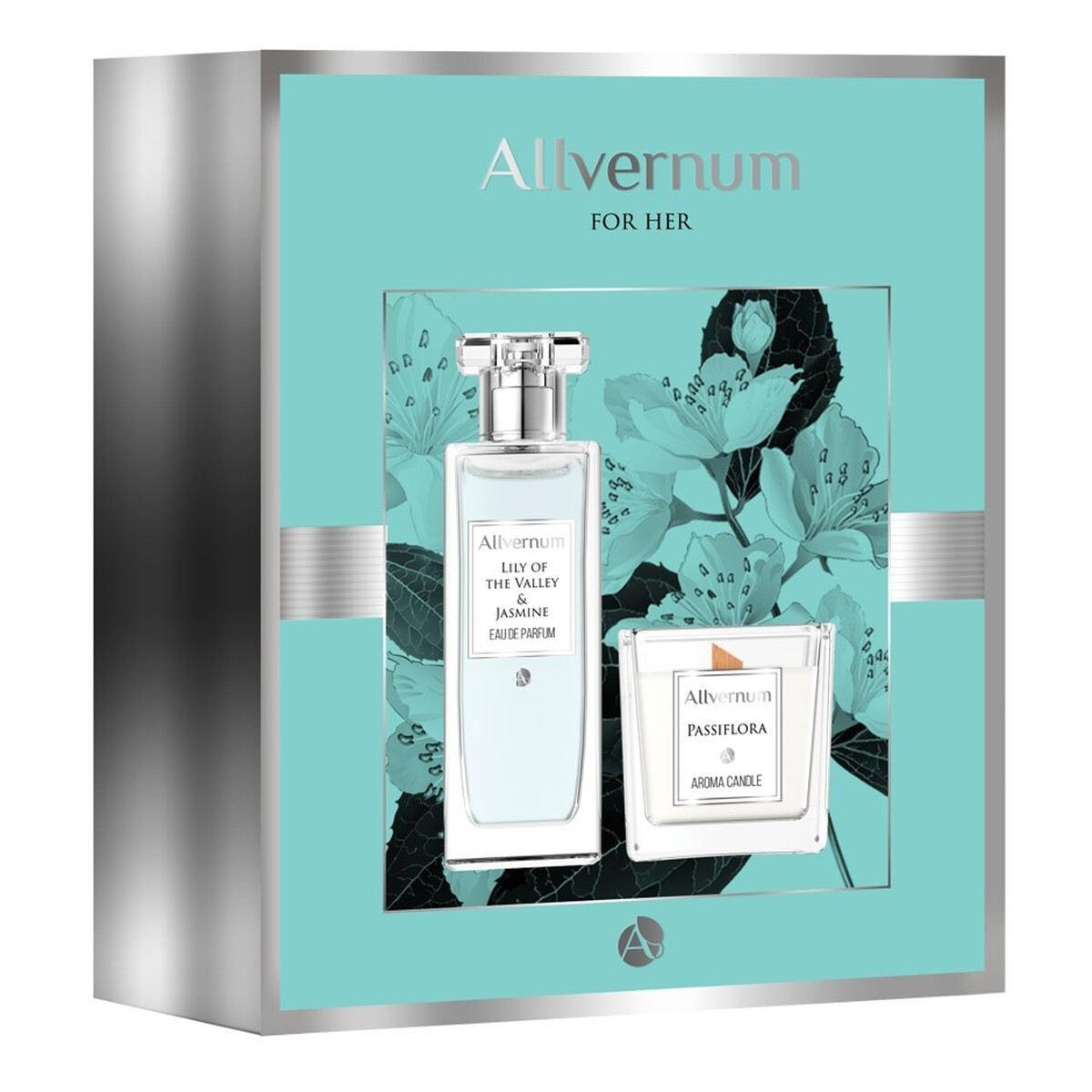 Allvernum Zestaw prezentowy Allvernum Lilly & Jasmine - woda perfumowana 50ml i świeca Passiflora