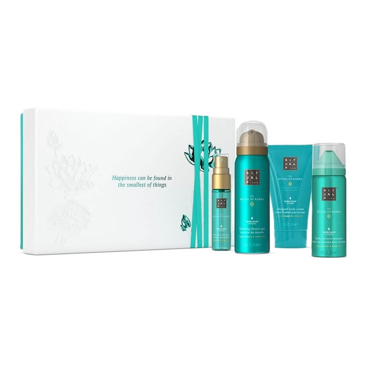 Rituals The Ritual Of Karma pianka pod prysznic 50ml + mus do ciała 50ml + krem do ciała 70ml + mgiełka do ciała 20ml