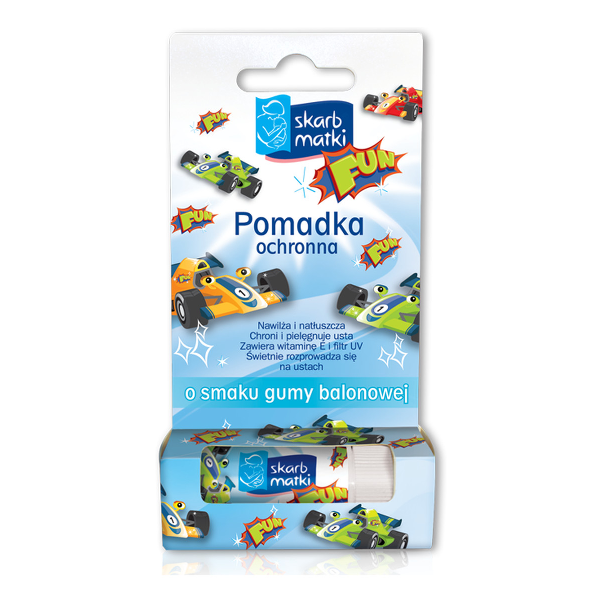 Skarb Matki FUN pomadka ochronna o smaku owoców egzotycznych i śmietanki dla dzieci 6g