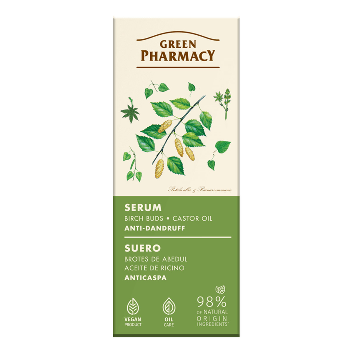 Green Pharmacy Przeciwłupieżowe Serum Pąki Brzozy i Olej Rycynowy 100ml