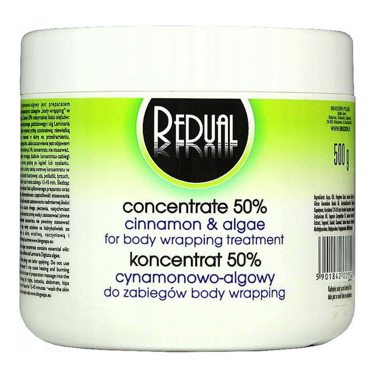 BINGOSPA Redual Koncentrat 50% cynamonowo-algowy do zabiegów body wrapping 500ml