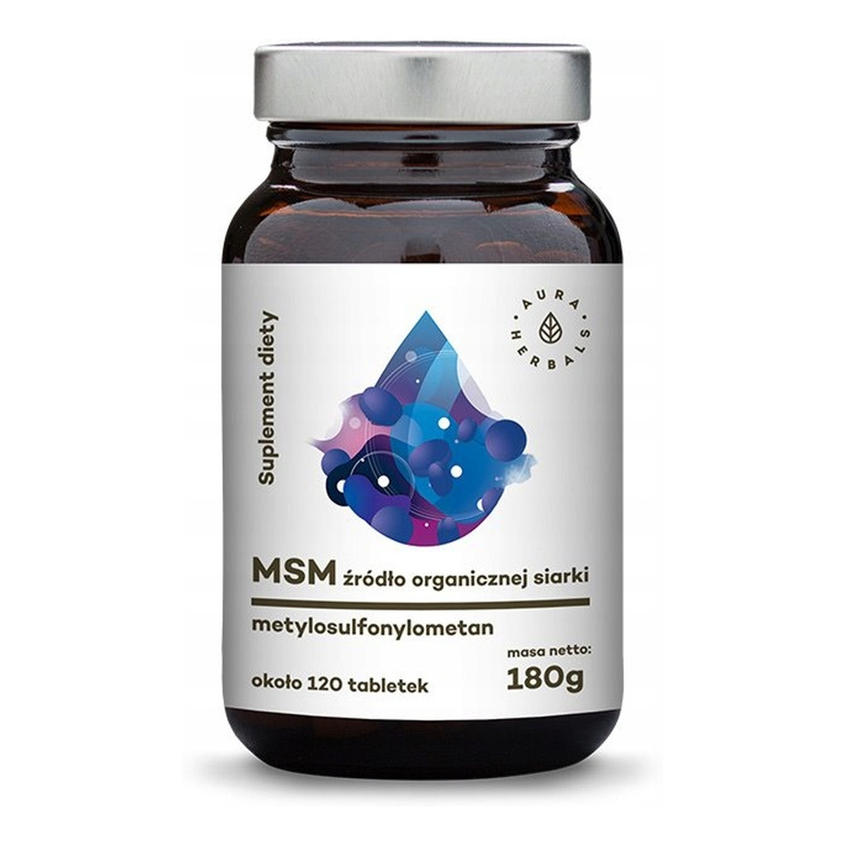 Aura Herbals MSM organiczny związek siarki suplement diety 120 tabletek