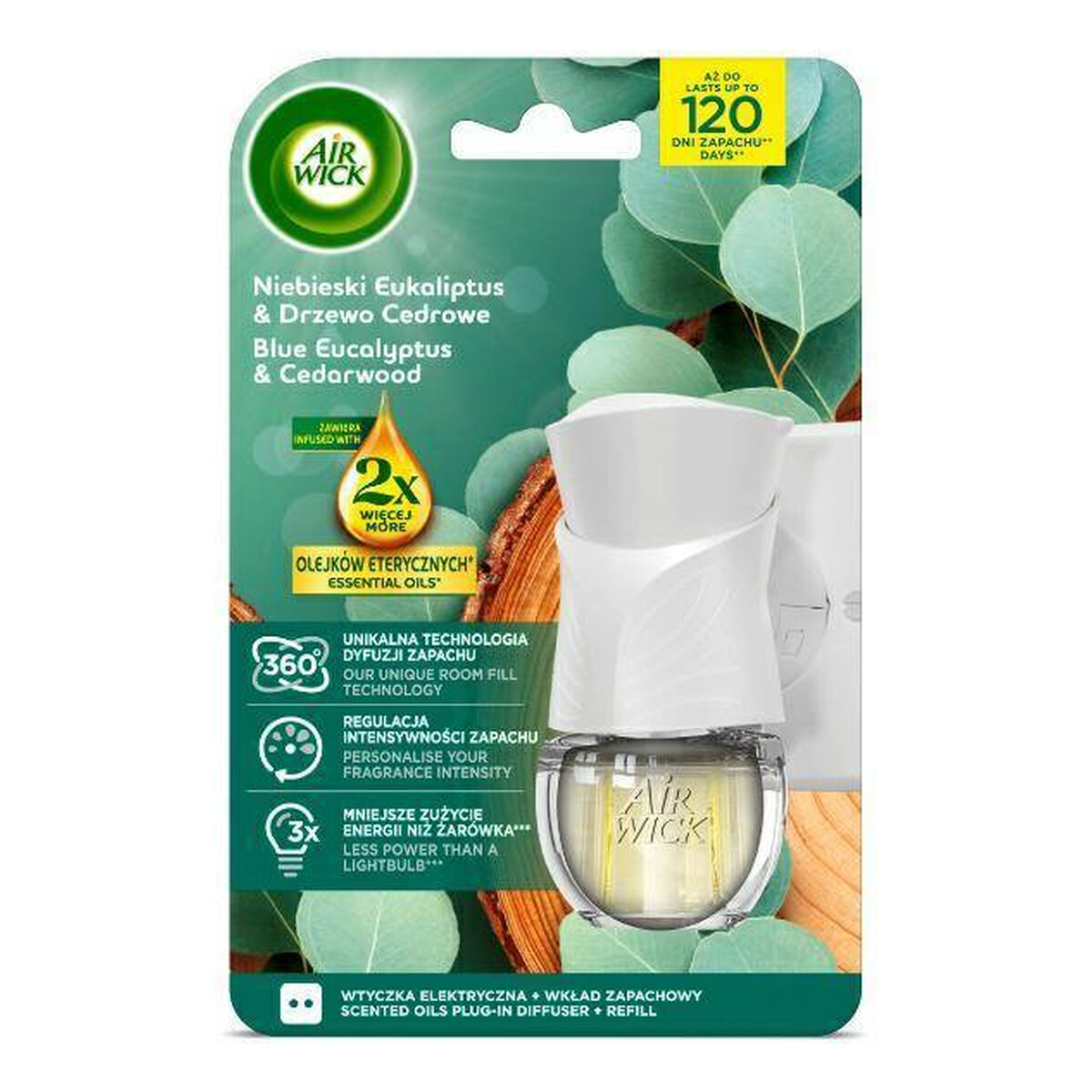 Air Wick Elektryczny komplet Niebieski Eukaliptus & Drzewo Cedrowe 19ml
