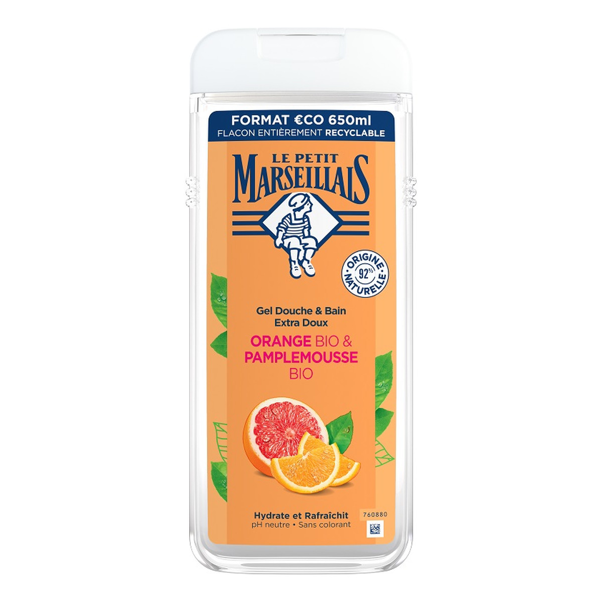 Le Petit Marseillais Żel pod prysznic i do kąpieli grejpfrut bio i pomarańcza bio 650ml