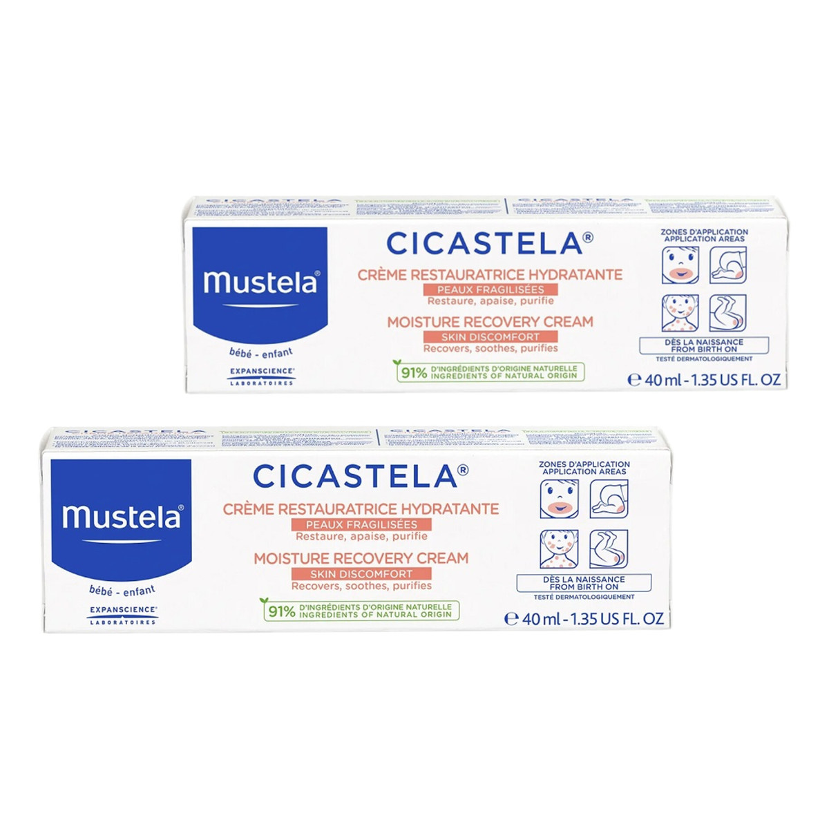 Mustela Cicastela Krem regeneracyjny dla niemowląt i dzieci 2x40ml
