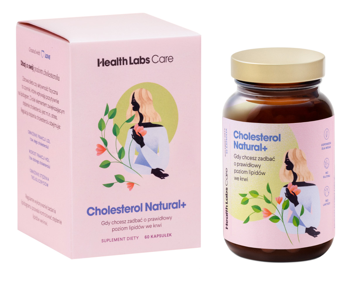 Cholesterol natural+ wspomagający utrzymanie prawidłowego poziomu lipidów we krwi suplement diety 60 kapsułek