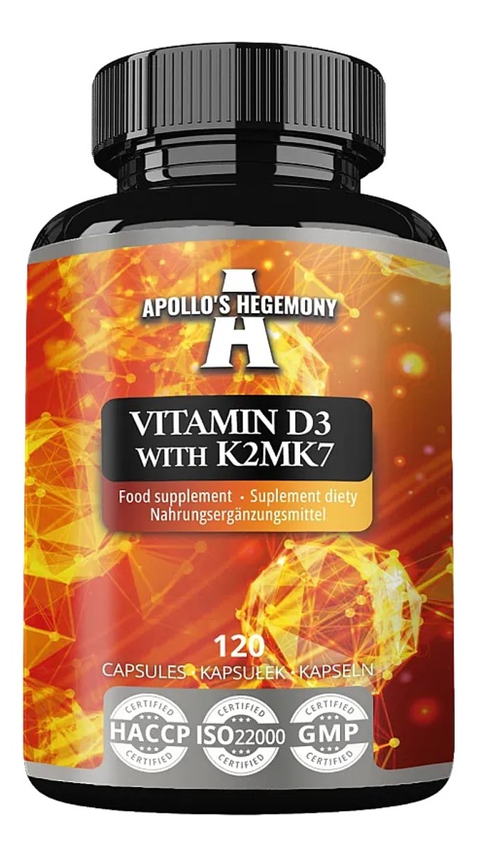 Vitamin D3 & K2 MK7 suplement diety 120 Kapsułek